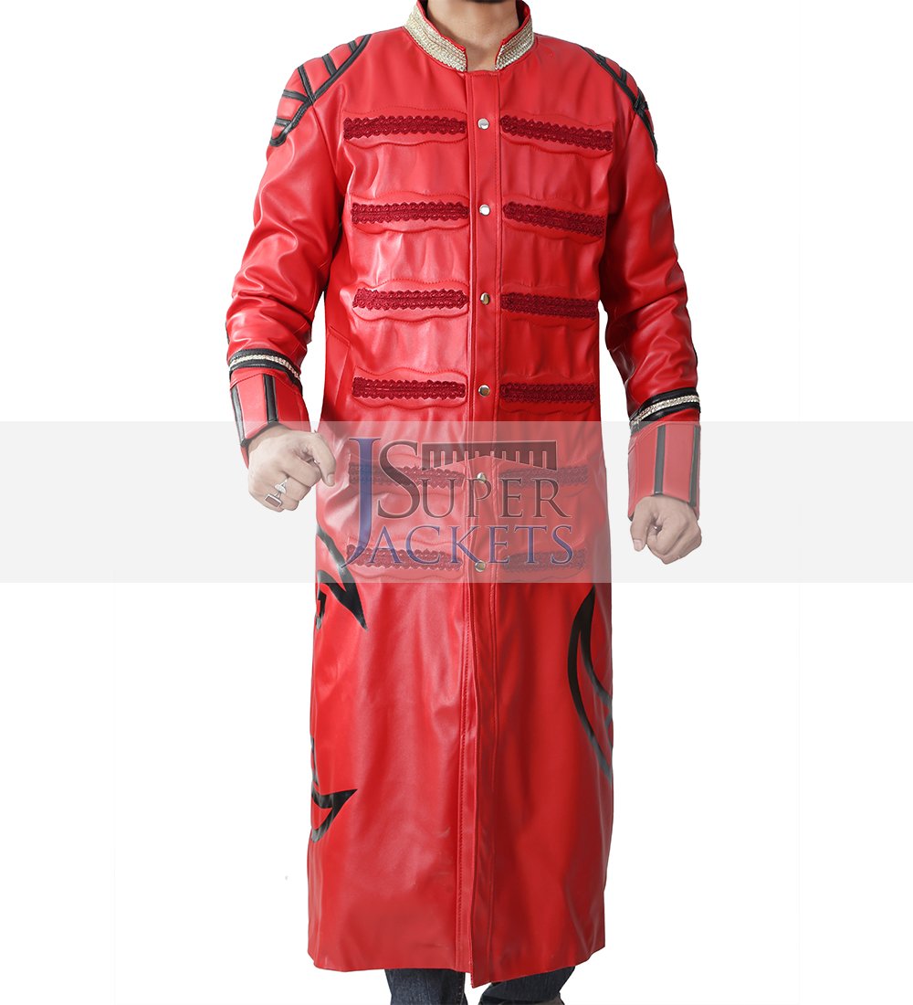 Sting Scorpion Red Leather Coat WWE Wrestlers Jacket