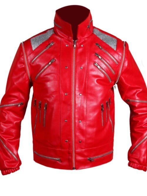 Michael Jackson Red Beat It Leather Jacket