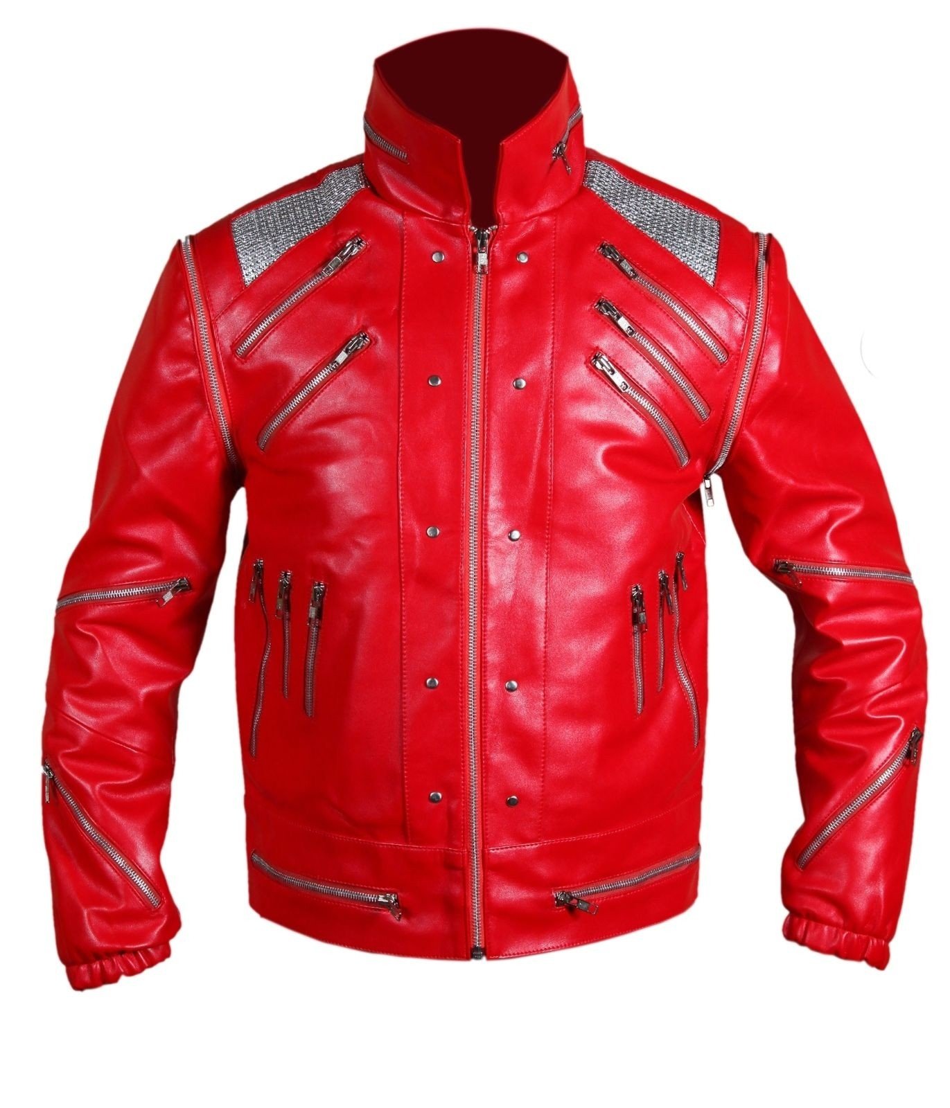 Michael Jackson Red Beat It Leather Jacket