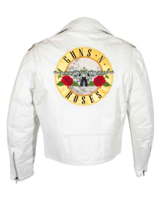Guns N Roses Paradise City White Leather Jacket