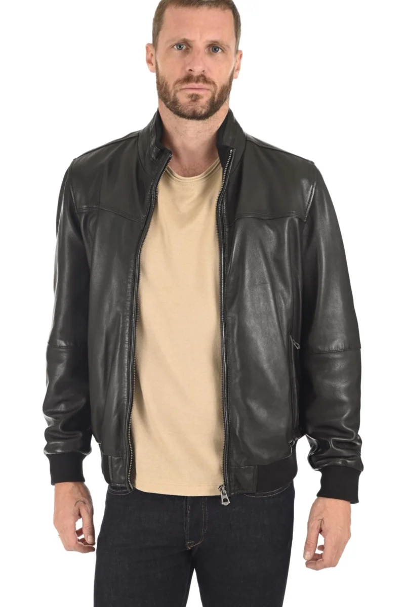 Alexander Men Black Leather Jacket - Image 2