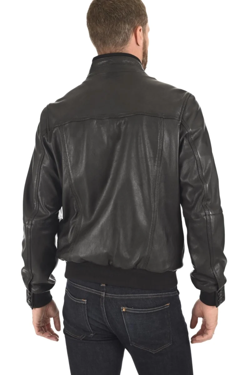 Alexander Men Black Leather Jacket - Image 5