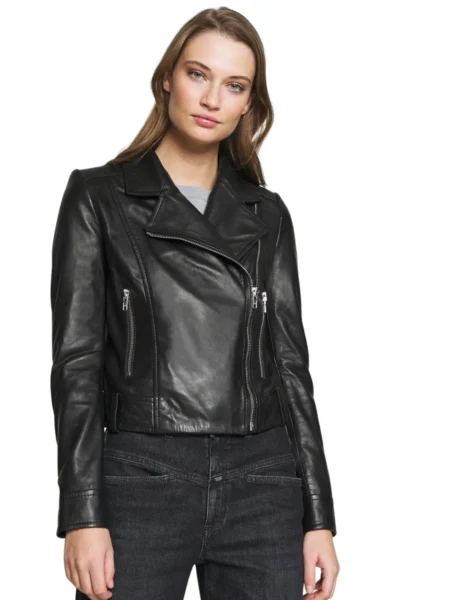 Kate Women Black Genuine Leather Jacket