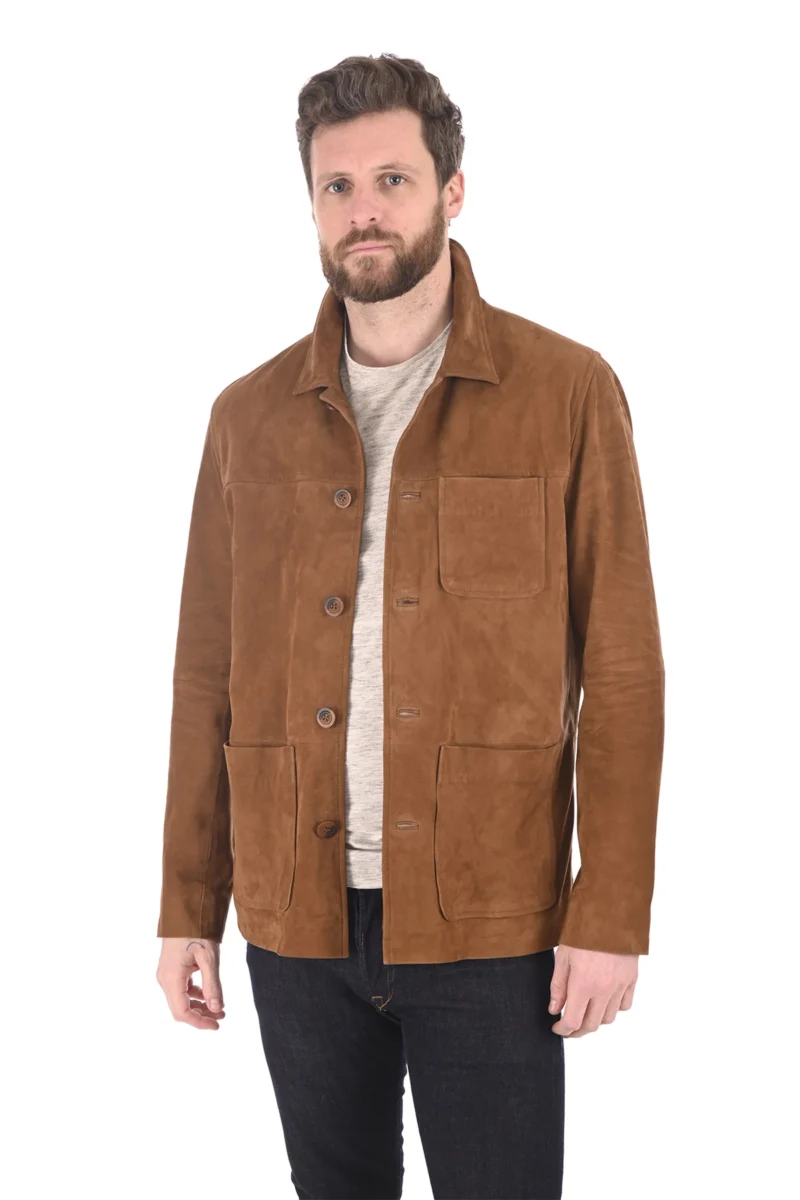 Ashton Men Suede Leather Blazer Coat - Image 2