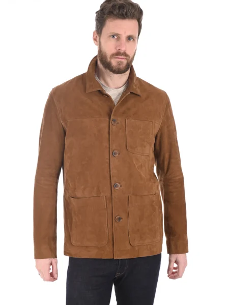 Ashton Men Suede Leather Blazer Coat