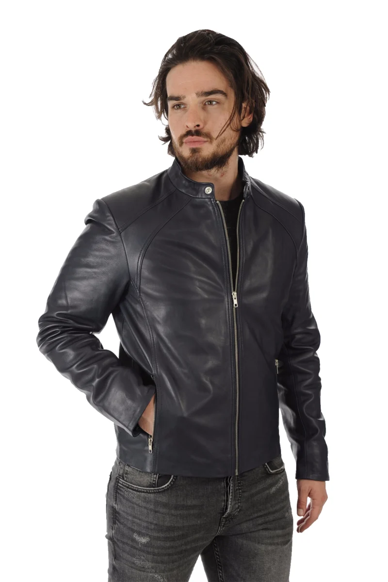 Johann Men Black Biker Leather Jacket - Image 2