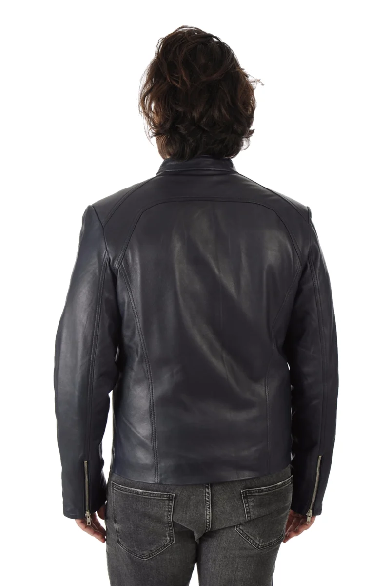 Johann Men Black Biker Leather Jacket - Image 6