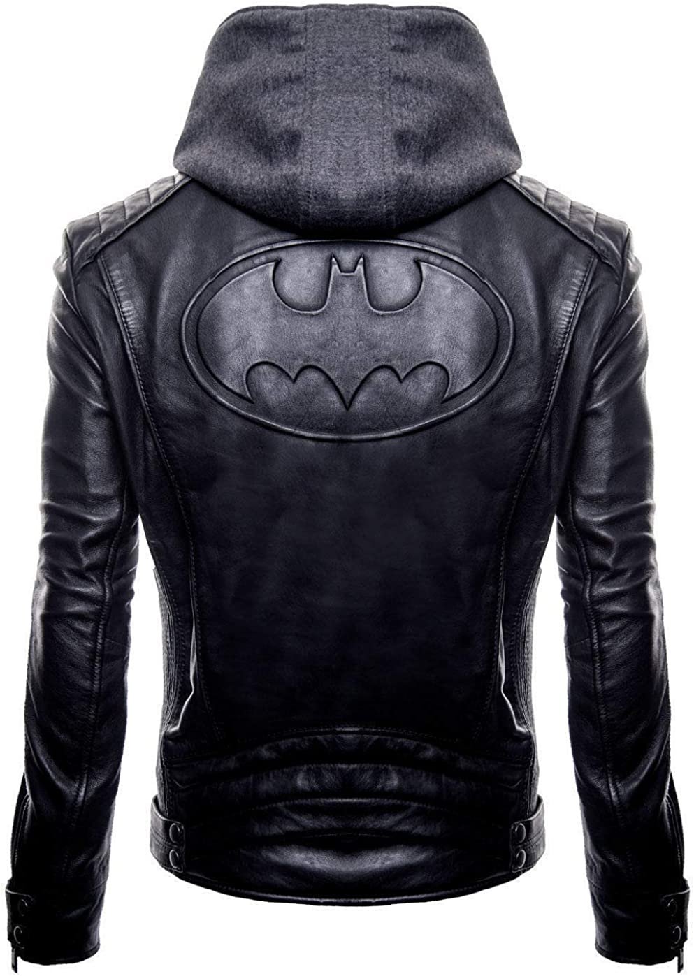 Batman Arkham Hoodie Logo Leather Jacket