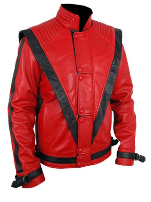 Michael Jackson Thriller Red Leather Jacket