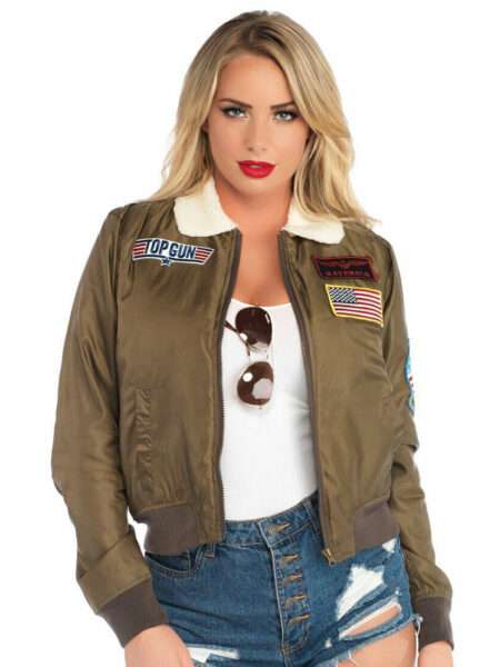 Women Top Gun Pilot Aviator Bomber Jacket