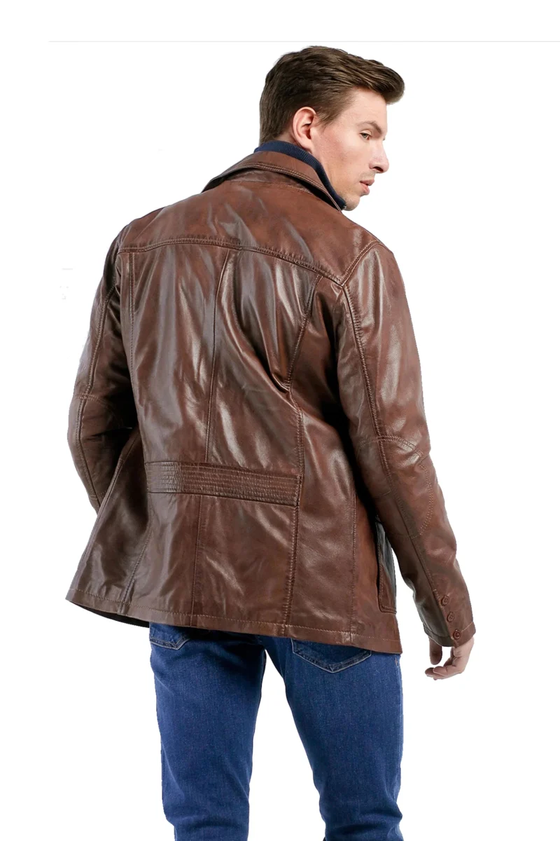 Jenner Brown Genuine Leather Coat - Image 5