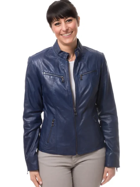 Womens Slimfit Motor Biker Leather Jacket
