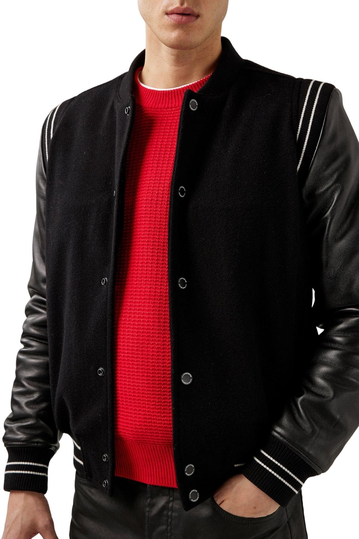 Graphite Black Varsity Jacket