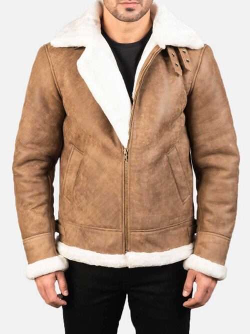 B3 Bomber Mid Brown Leather Jacket