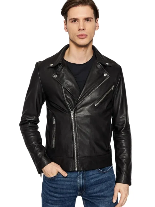 Black Biker Men Jacket