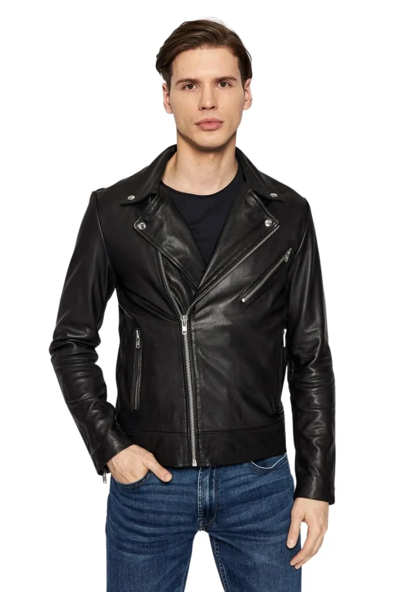 Black Biker Men Jacket