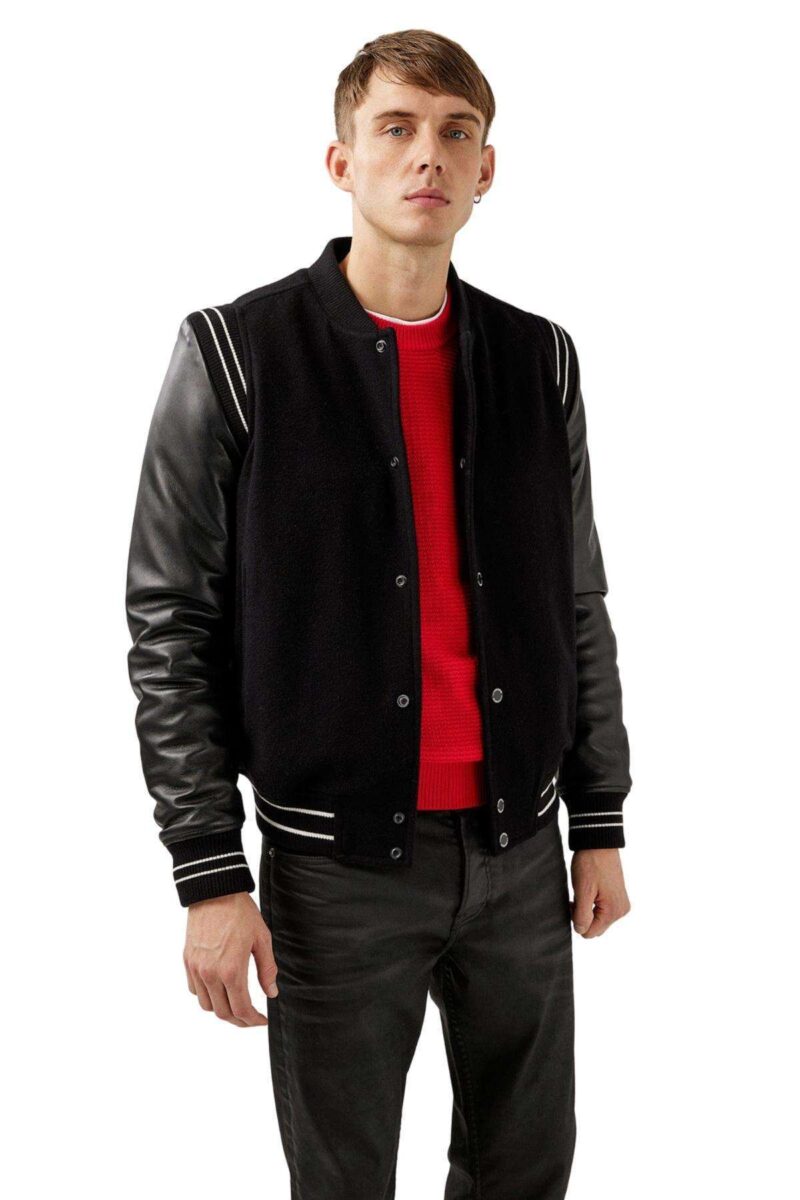 Graphite Black Varsity Jacket