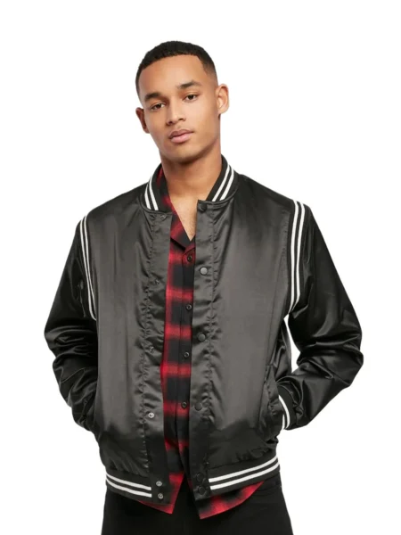 Hemsworth Billy Black trendy vintage style varsity jacket