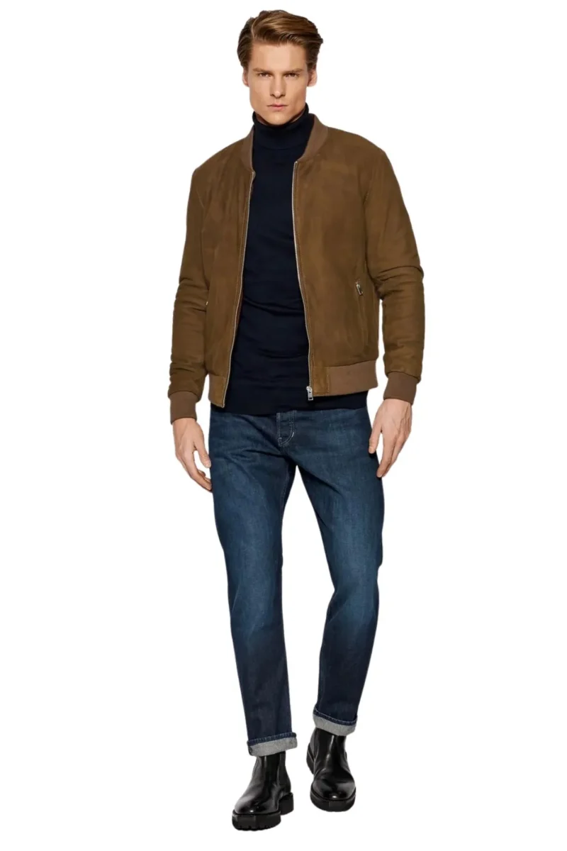 men brown suede jacket