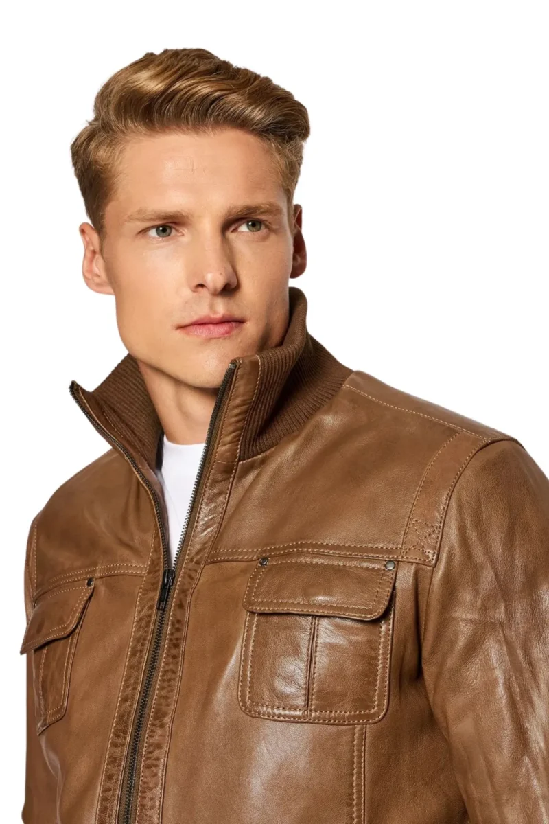 Mens Brown Biker Leather Jacket