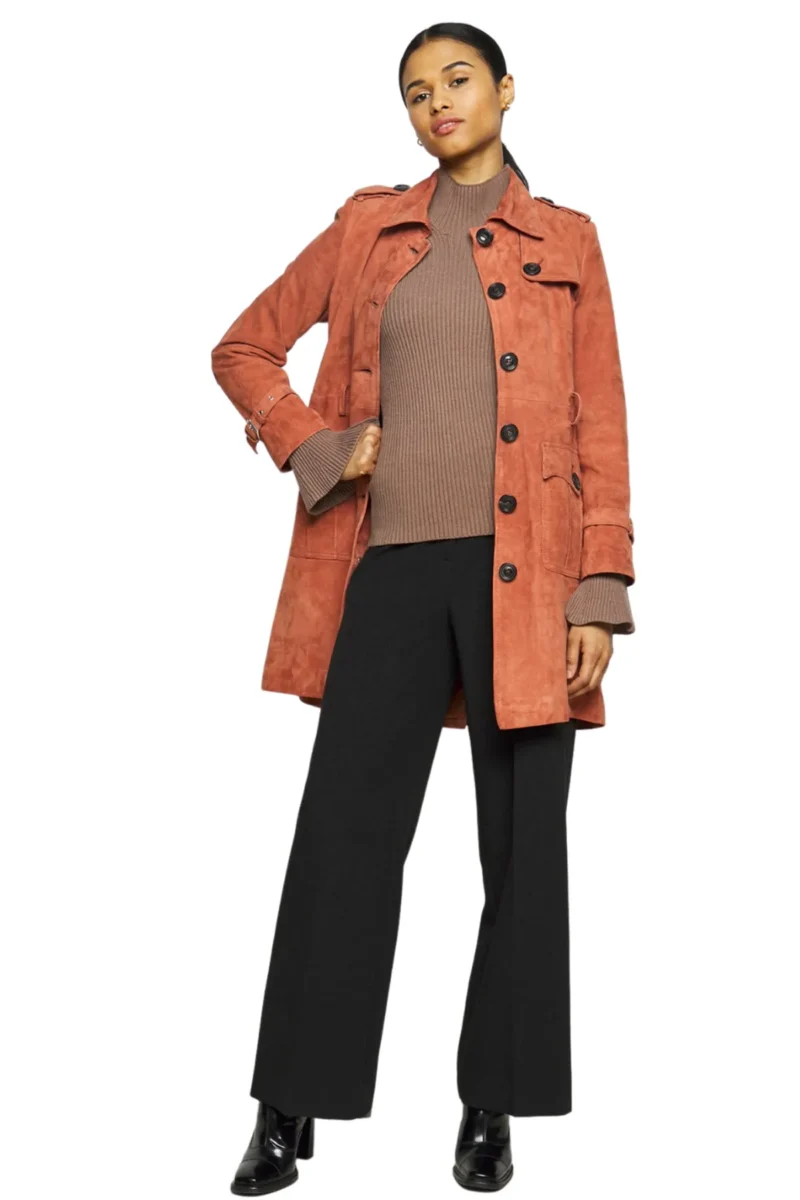 Suede Winter Coat Womens