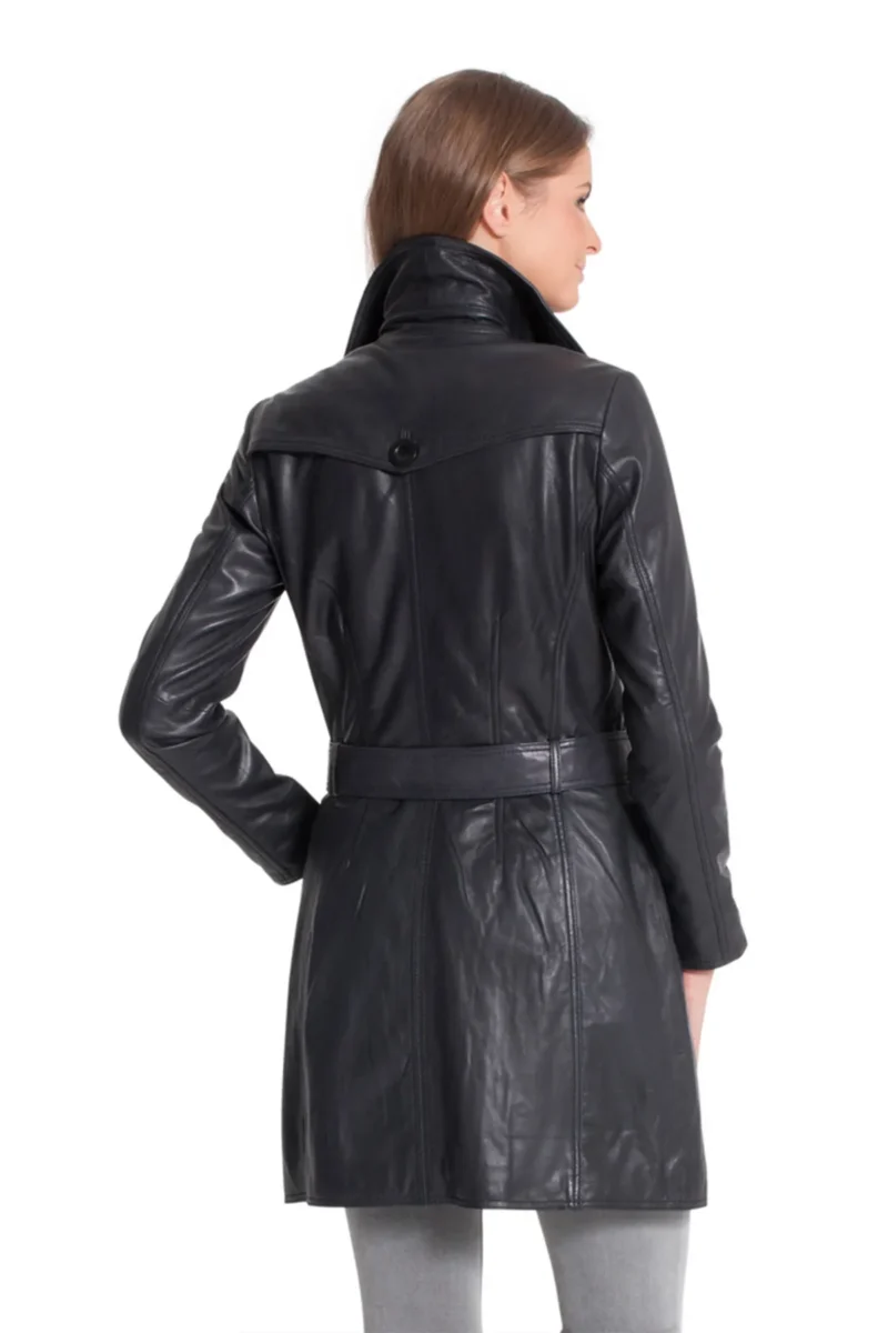 women-black-short-length-leather-coat