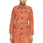 Suede Winter Coat Womens