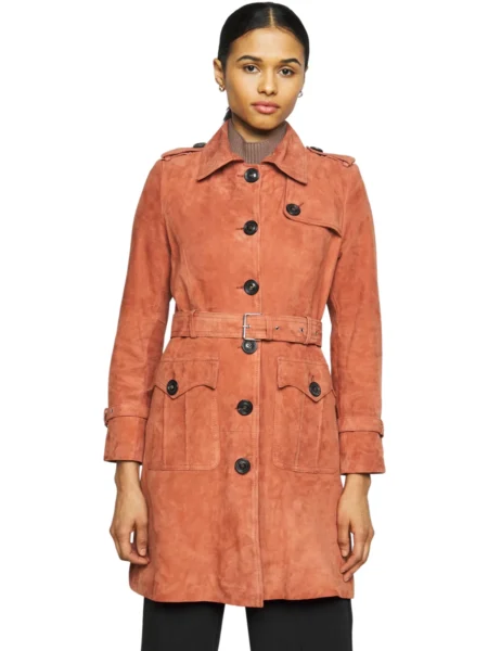 Suede Winter Coat Womens