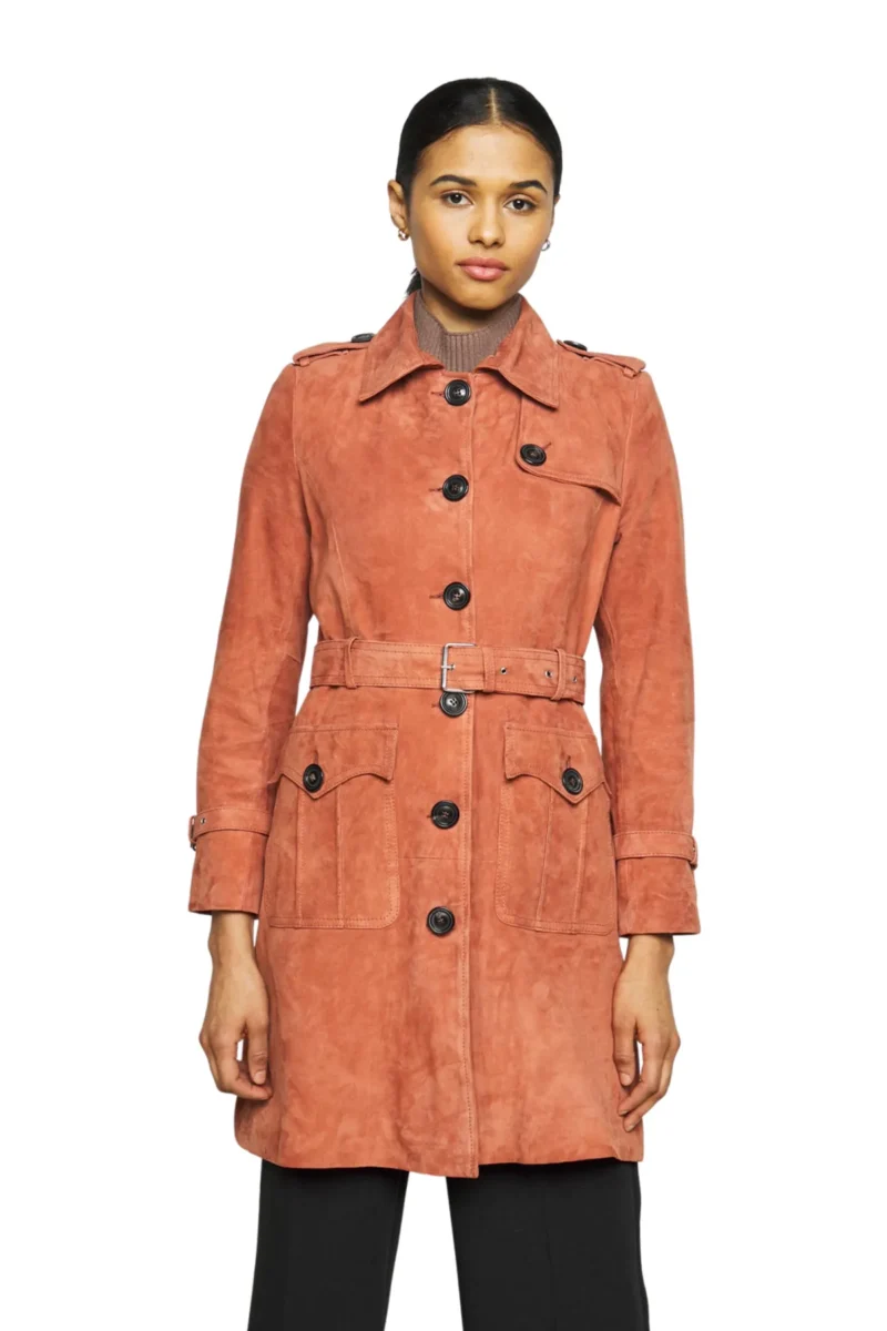 Suede Winter Coat Womens