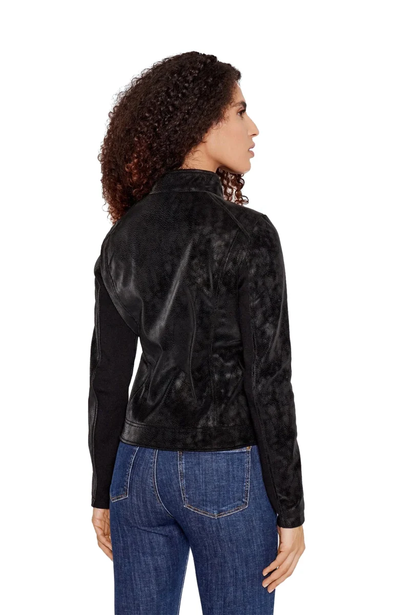 Madalina Women Fashion Black Suede Leather Jacket - Image 5