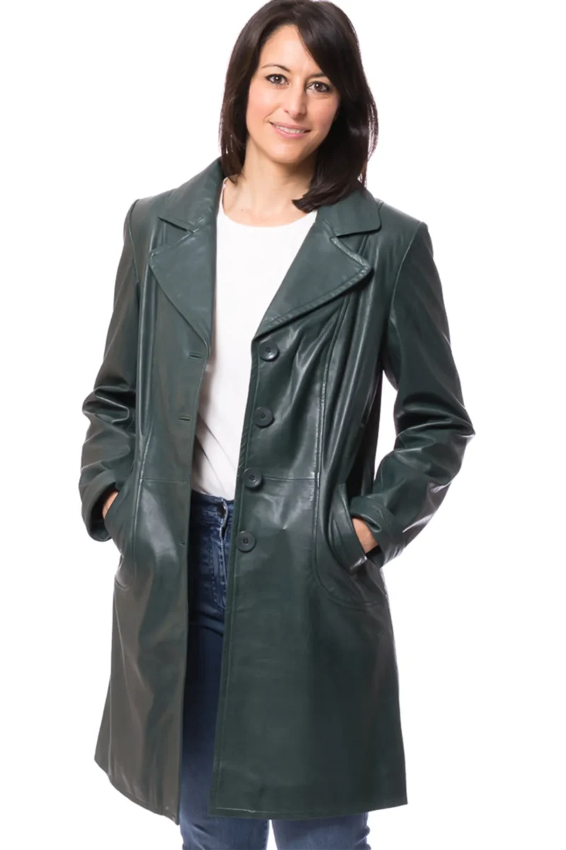 Sheepskin Leather Trench Coat