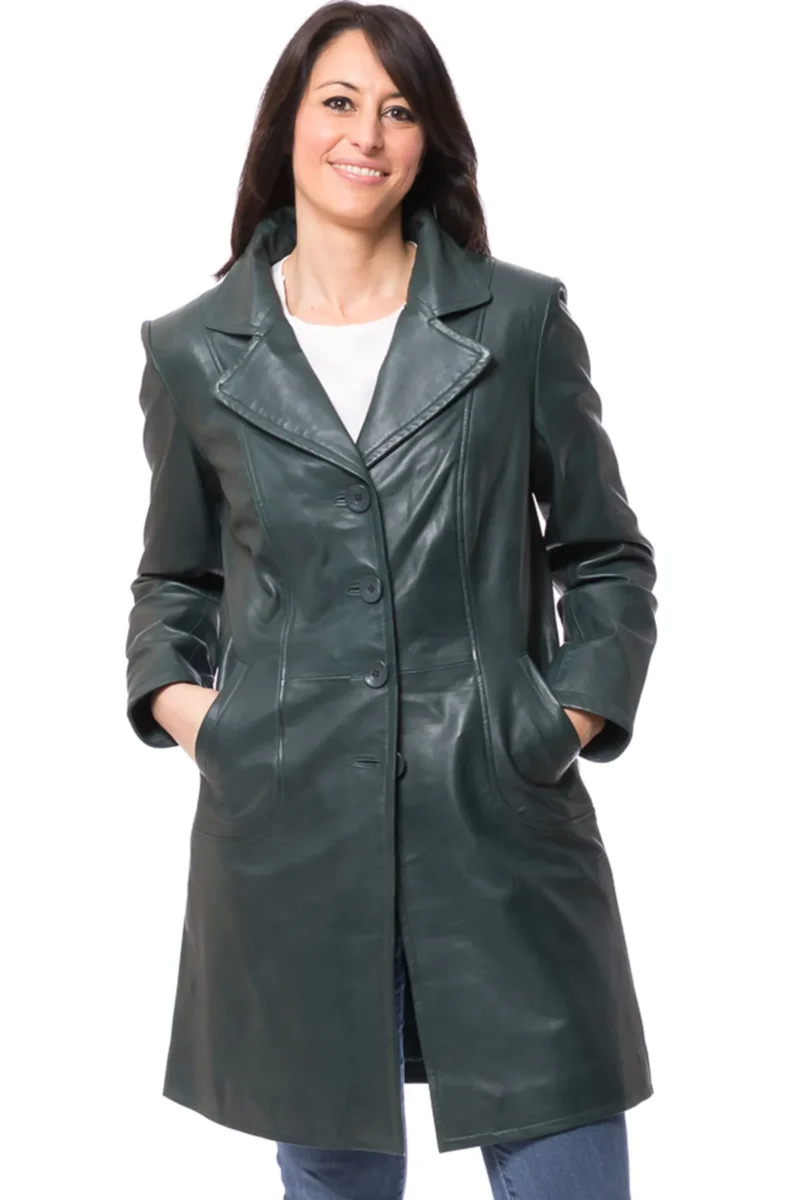 Sheepskin Leather Trench Coat