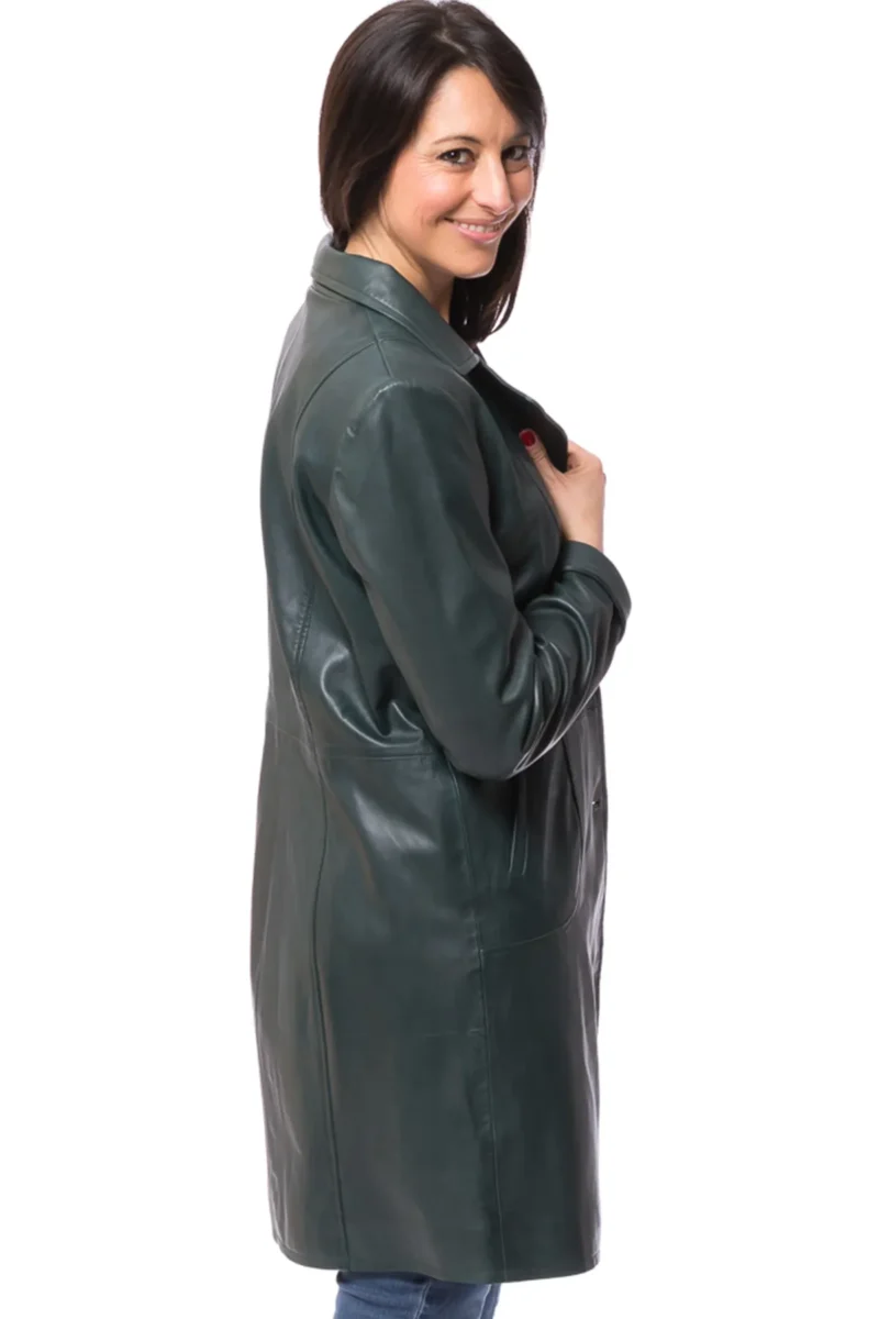 Sheepskin Leather Trench Coat