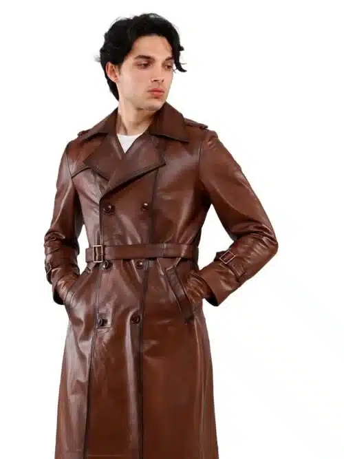 Frampton Gilles Waxed Brown Geniune Trench Coat