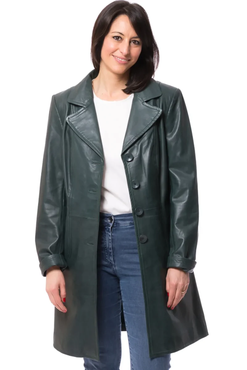 Sheepskin Leather Trench Coat