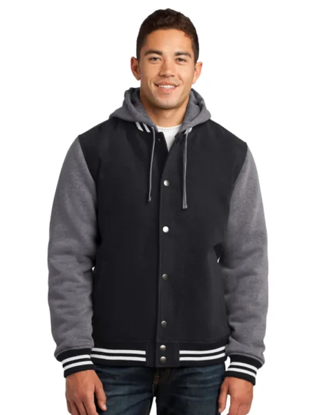 Schenkenberg Hudson Grey/Black Vintage Varsity Letterman Jacket