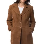 Suede Lapel Collar Coat