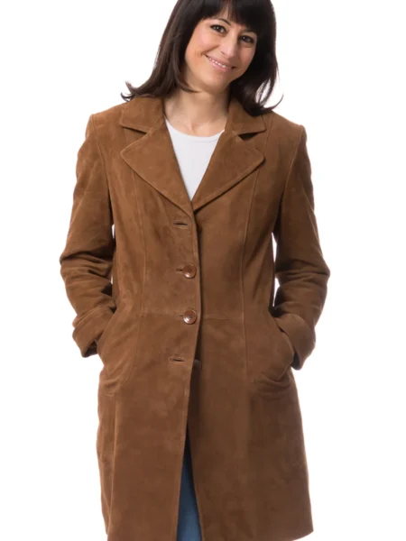 Suede Lapel Collar Coat