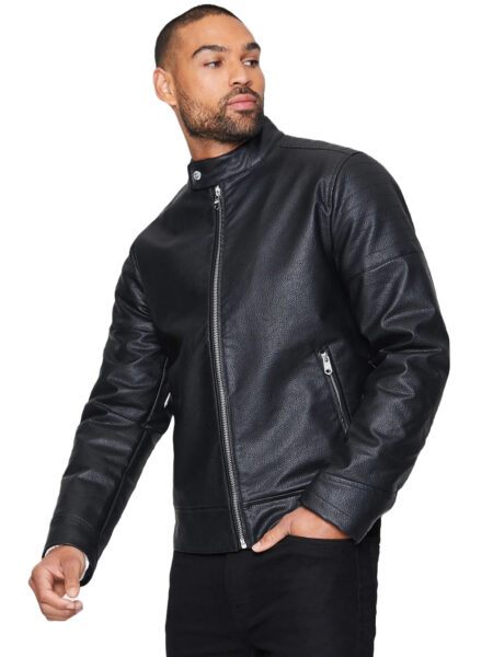 Jeremy Meeks Genuine Leather Jacket in Black