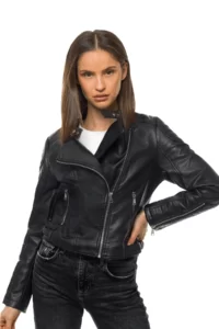 women-fashion-black-flap-collar-leather-jacket