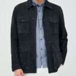 Davidson Men Blue Suede Leather Jacket