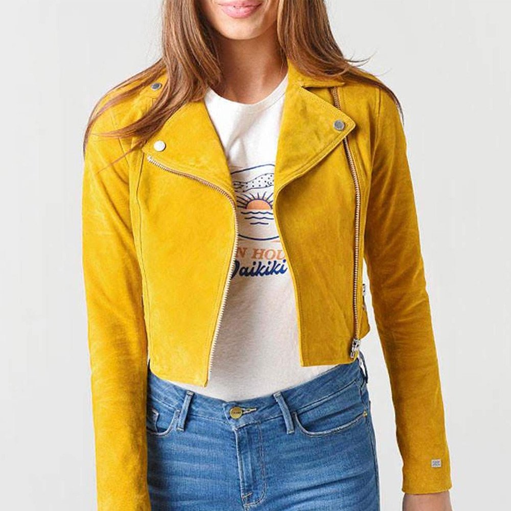 Leah Doz Strays Yellow Biker Jacket