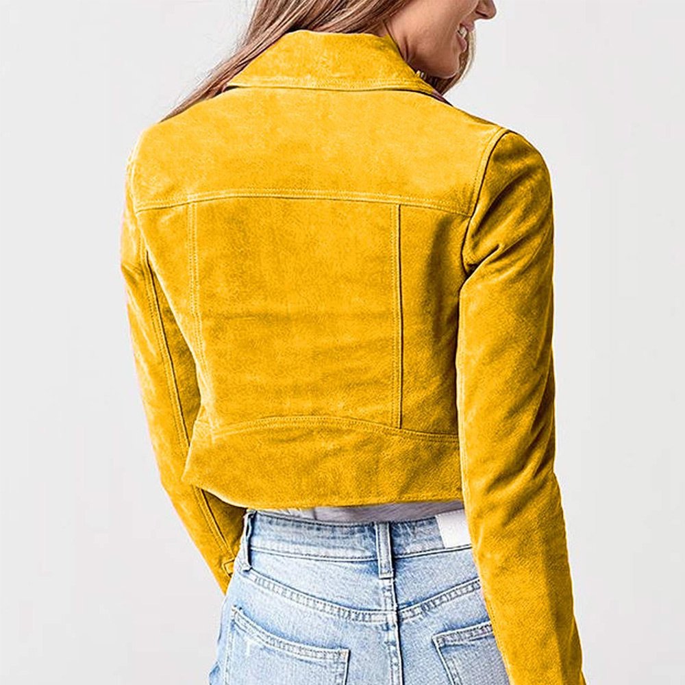 Leah Doz Strays Yellow Suede Jacket