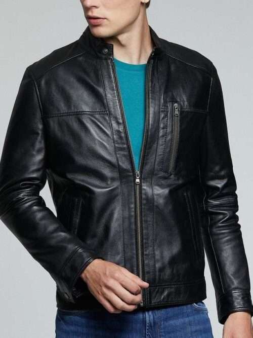 Bridgestone Casual Black Leather Jacket