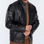 Andre Brown Leather Jacket for Men