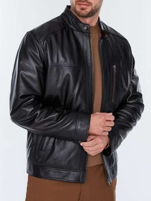 Andre Brown Leather Jacket for Men