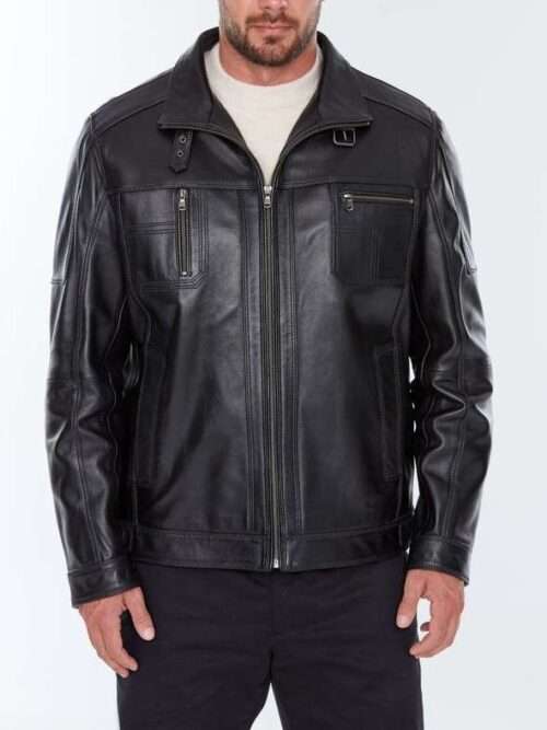 Brad Casual Black Leather Jacket