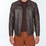 Derek Casual Brown Sheepskin Leather Jacket for Men