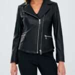 Lily Short Body Black Biker Jacket for Women