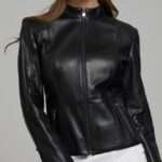 Mia Black Sheepskin Leather Jacket for Women